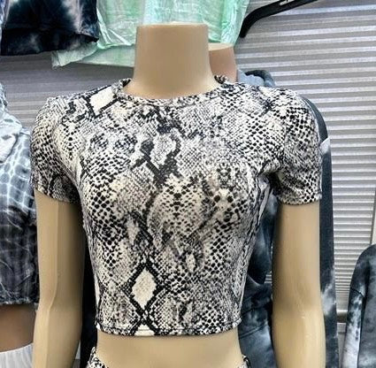 Women's Casual Animal Print Crop Top