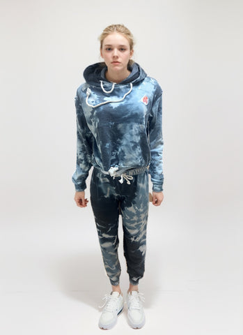 Women's Tracksuits Sweatshirt Hoodie Tie Dye Outfit Joggers Two Piece Set