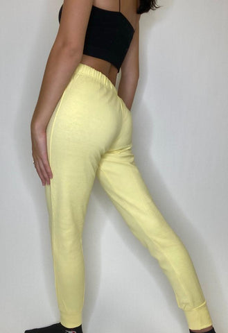 Yellow Joggers Pants with drawstring Cotton