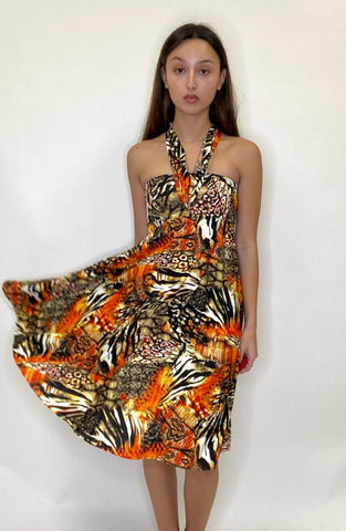 Wild print  8-IN-1 CONVERTIBLE DRESS POLYESTER