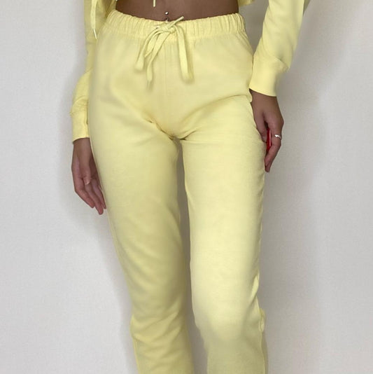 Yellow Joggers Pants with drawstring Cotton