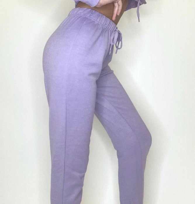 Purple Joggers Pants with drawstring Cotton