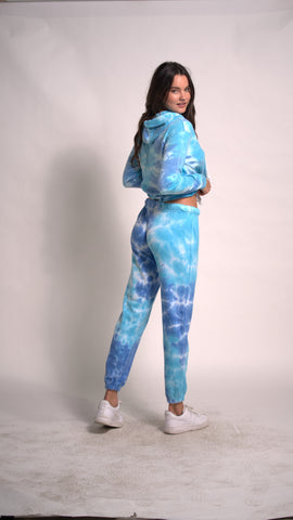 Women's Tracksuits Sweatshirt Hoodie Tie Dye Outfit Joggers Two Piece Set