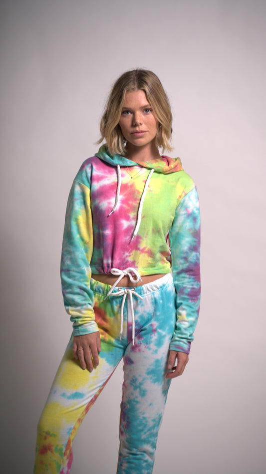 RAINBOW Set Tie Dye hoodie long sleeve Top and joggers Cotton