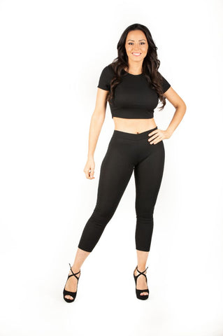 Black Leggings 7/8 Workout polyester