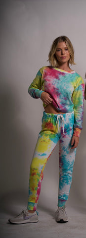 Rainbow Tie Dye Set long Sleeve Top and Joggers Cotton